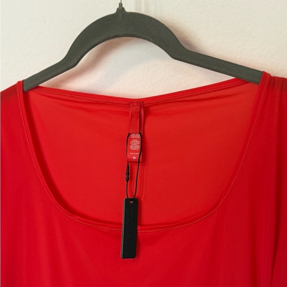 Skims NEW Poppy Red Jelly Sheer Long Sleeve Thong Bodysuit-  Size 3X - Picture 3 of 8